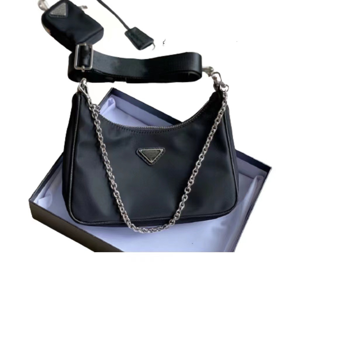 P Home Three-in-one Bag For Women Nylon Underarm Bag Luxury Bag New Hobo Crossbody High-end Niche Waterproof Fabric Designer Pack Chain Bag