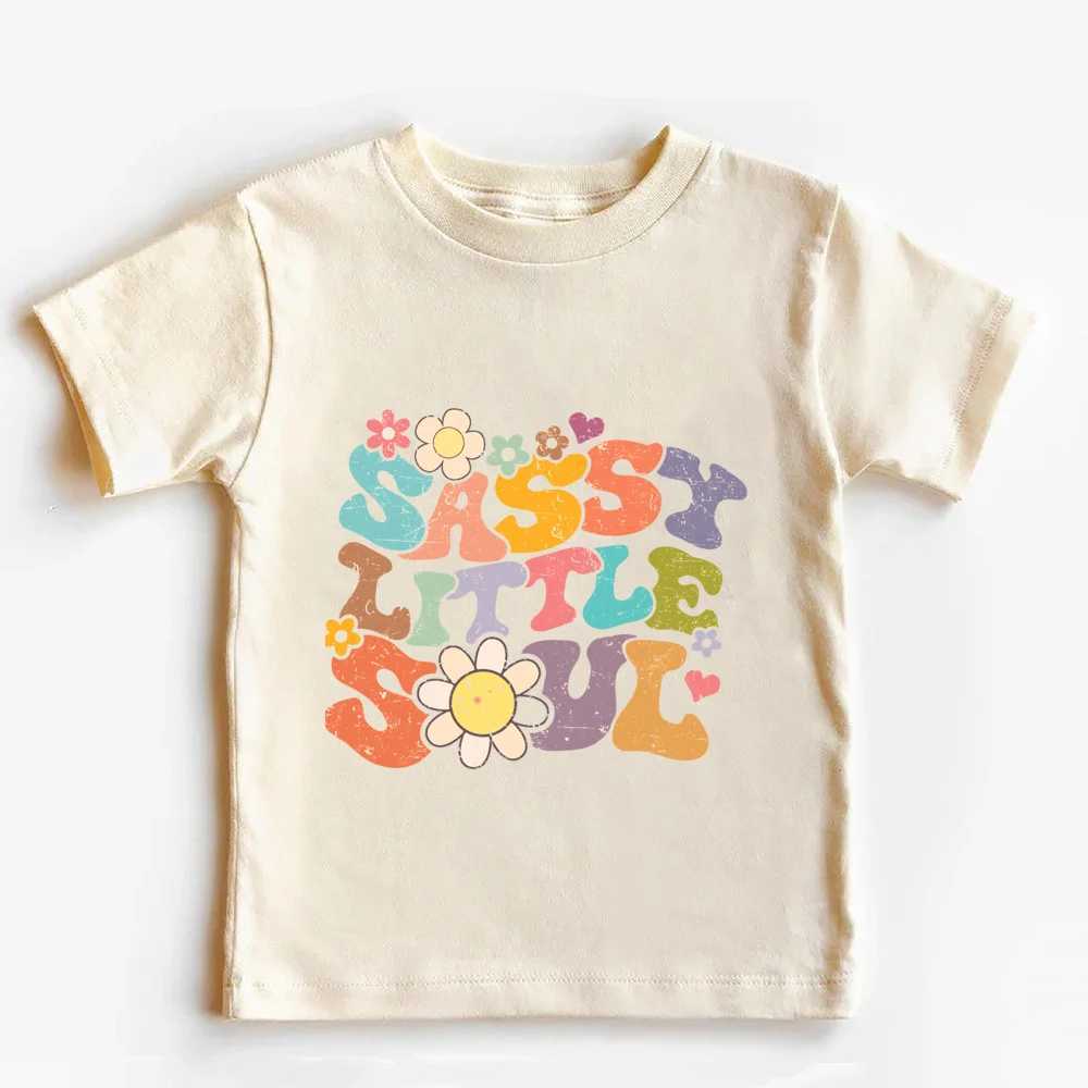 Sassy Little Soul Kids Retro TShirt Retro Natural Toddler Youth Tee Summer Short Sleeve Cute Boho Toddler Girl Shirts Clothes T250603