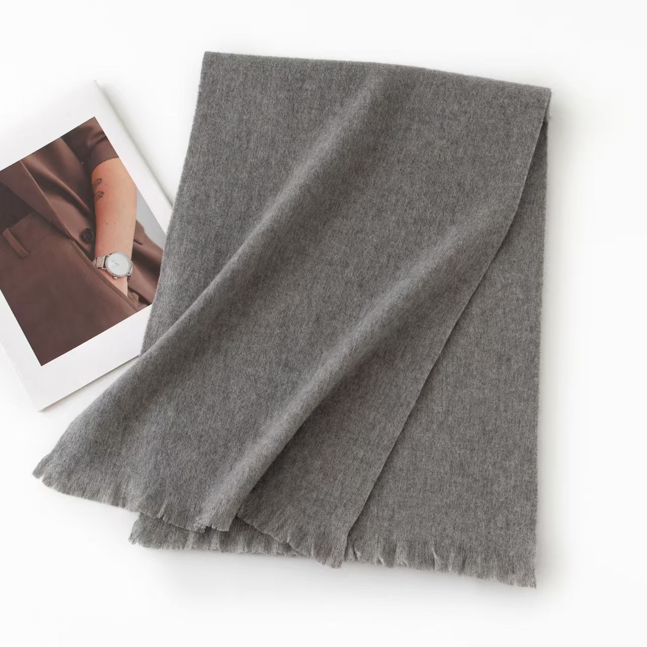 T863 cashmere scarf new autumn and winter high-end men and women all-match thick warm neck scarf dual-purpose shawl