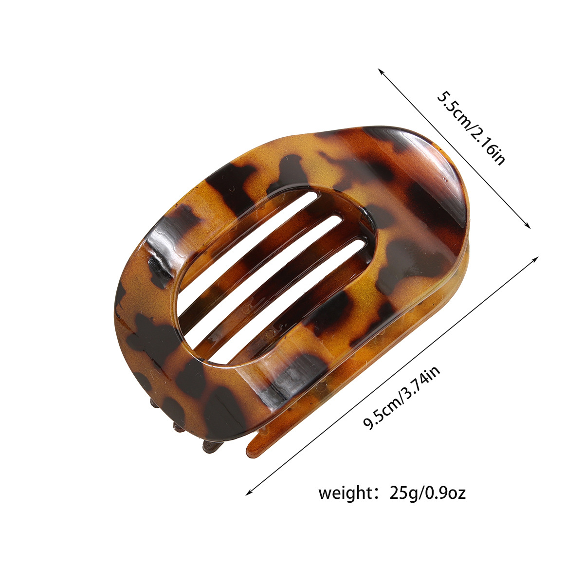 New Style Elegant and Versatile Leopard Print Oval Duck Bill Abalone Hair Clips for Half Up Hairstyles at the Back of the Head European and American H