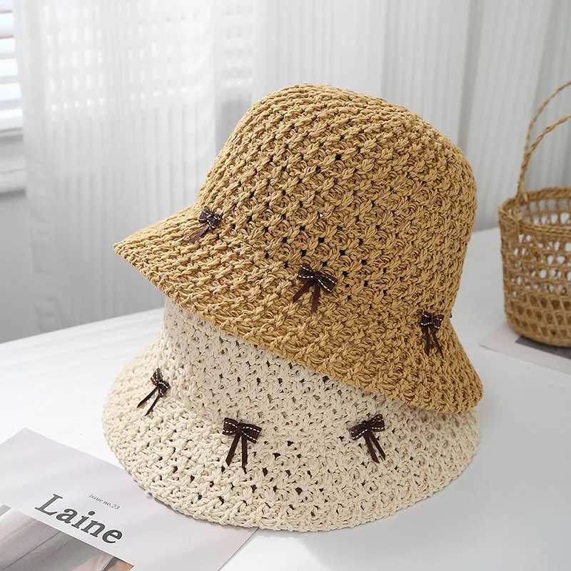 Womens Bucket Hat Summer Sweet Bow Fisherman Cap Casual Sunshade Sun Hat Breathable Bob Cap Sunhat New W250602