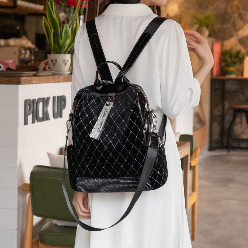 Free Shipping 2025 Designer Bag New Trendy Women's Fashion Casual Backpack Simple Commuter Office Backpack For Women Outdoors Bag Bright Diamond 