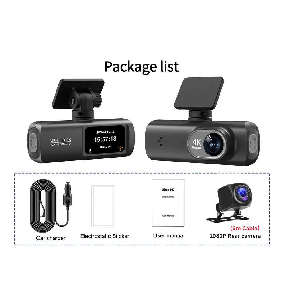 Car dvr WIFI GPS 4K 3840*2160P Dash Cam Mini Car dvr Camera Dual Len Video Drive Recorder Dashcam Black Box R250529