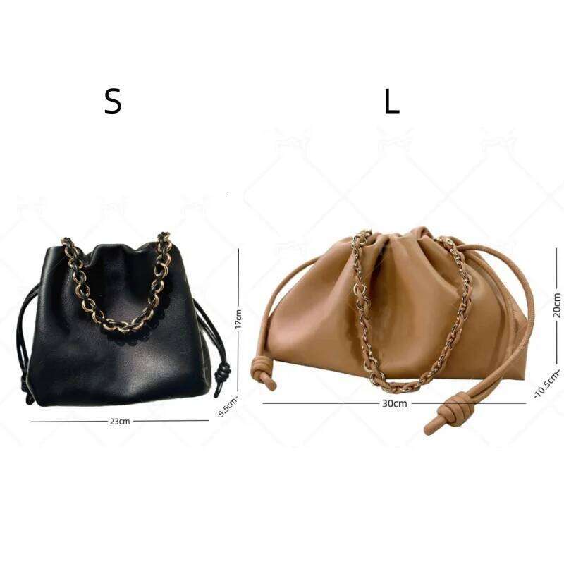 Jamhoo Designer Leather Shoulder Bags For Women Chain Handbag Bucket Crossbody Bag Fashion Brand Drawstring Tote Clutches