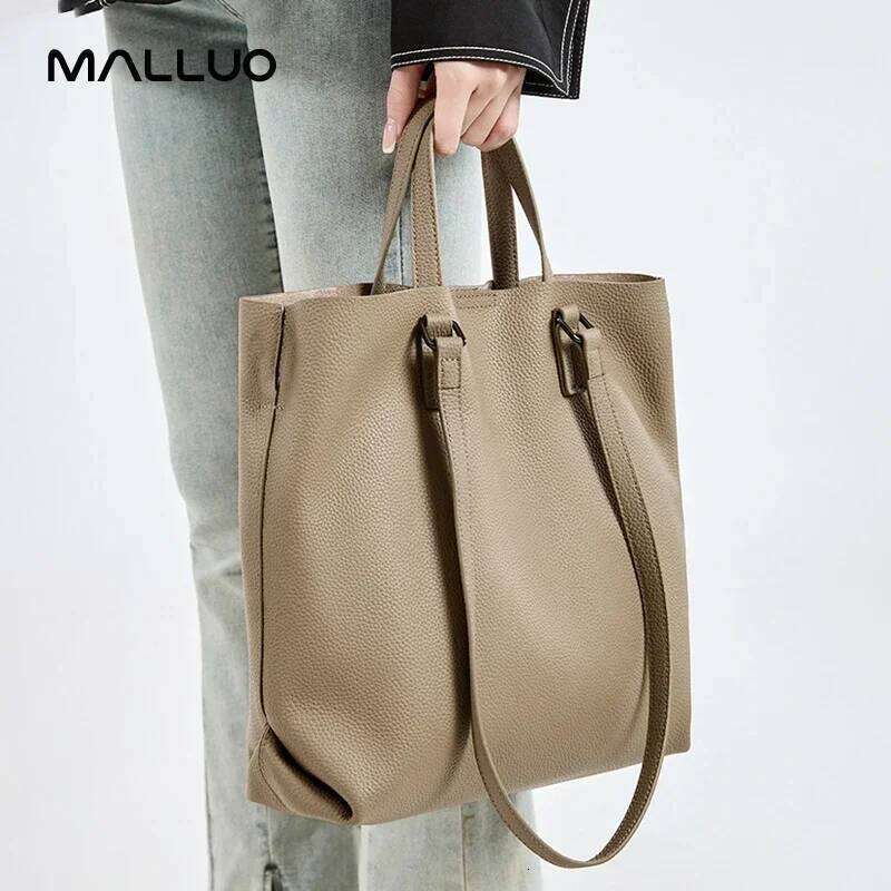 Women Cowhide Genuine Leather Shoulder Bag Female Casual Large Capacity Office Totes Handbag Ladies Work Strap Crossbody Bags
