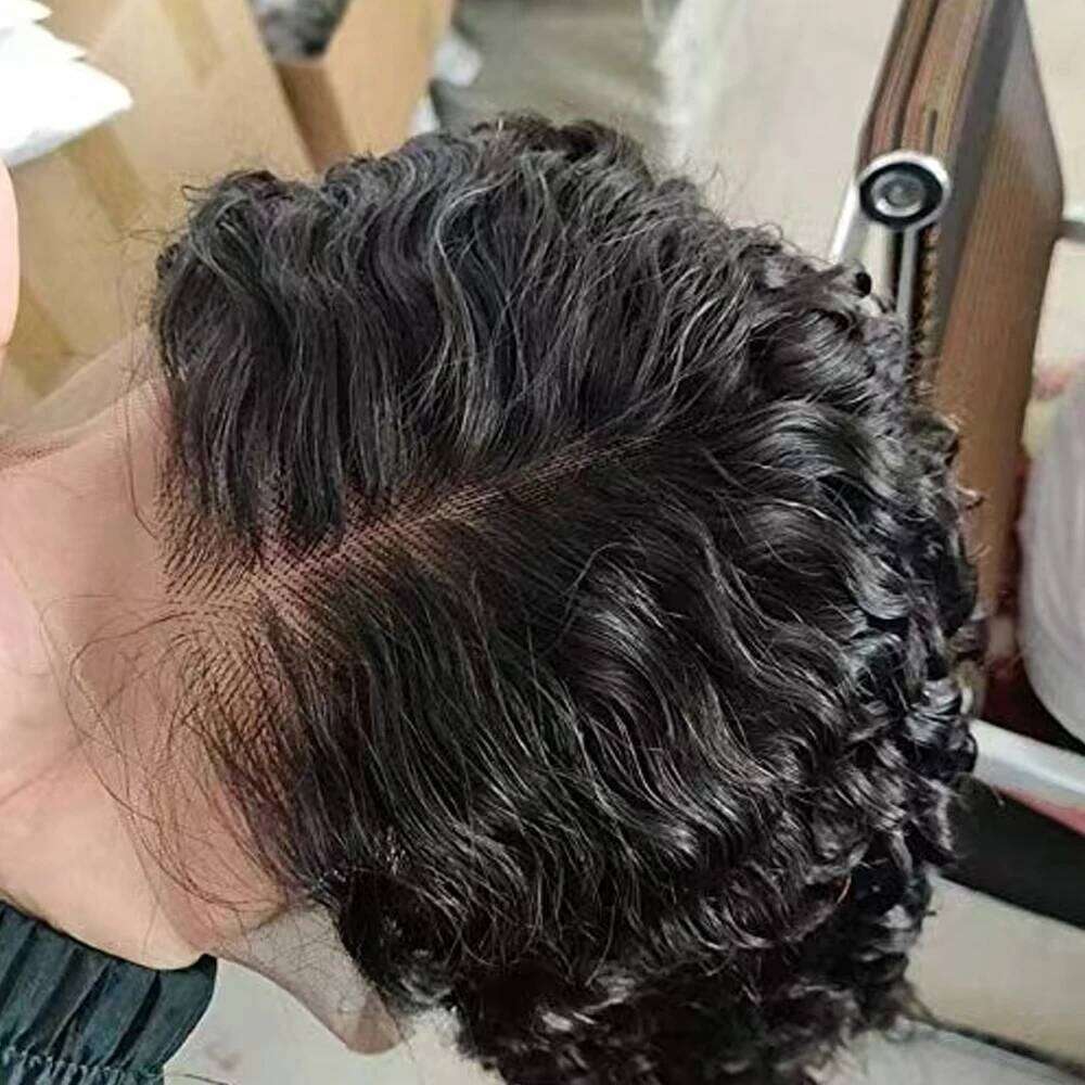 Short Bob Water Wave Hair Wigs 13x4 Ttransparent Lace Front Pre Plucked Wig Human hair 200 Density For Black Women