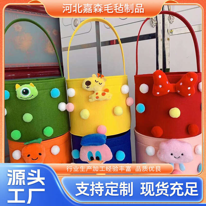 Hug Bucket New Cartoon Felt for Baby Full Moon Banquet Return Gift Bag Children's Handbag