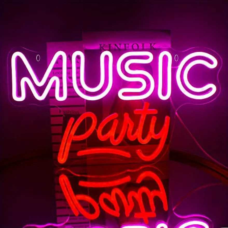 Music Party Neon Wall Light Studio Game Room Party Bar Wall Decoration USB-powered Music Style the Perfect Gift for FriendsXJ250602