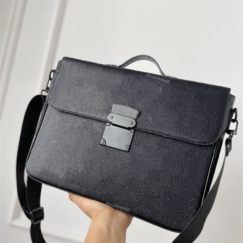 Single shoulder briefcase, laptop case, designer men's briefcase, women's handbag, fashionable leather messenger bag, brand luxury crossbody bag, business bag