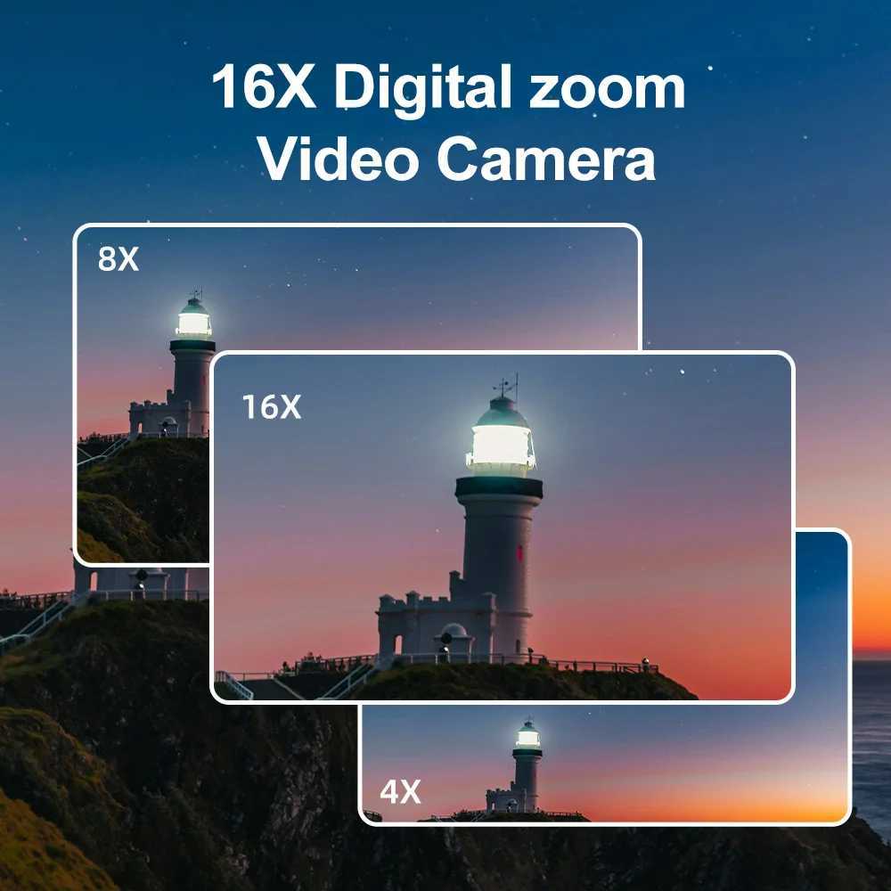 4K Digital Camera 48MP 16X Digital Zoom 3 Flip Screen WiFi Web Camcorder Vintage Photography Compact Professional Video Camera XJ250603