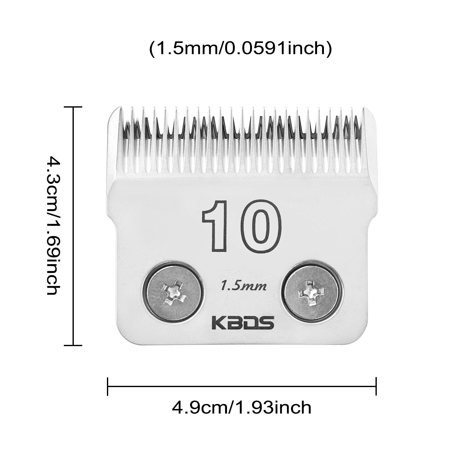 KBDS D-Series 10# Ceramic Detachable A5 Pet Dog Grooming Clipper Blades (1/16" - 1.5mm),Compatible with Most Andis,Oster A5 Wahl KM Series Clippe
