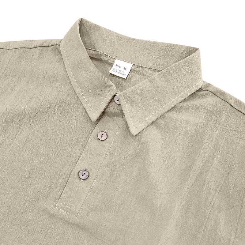 designer tracksuit mens Men's Linen POLO Shirt & Short Sleeve Beach Shorts Set