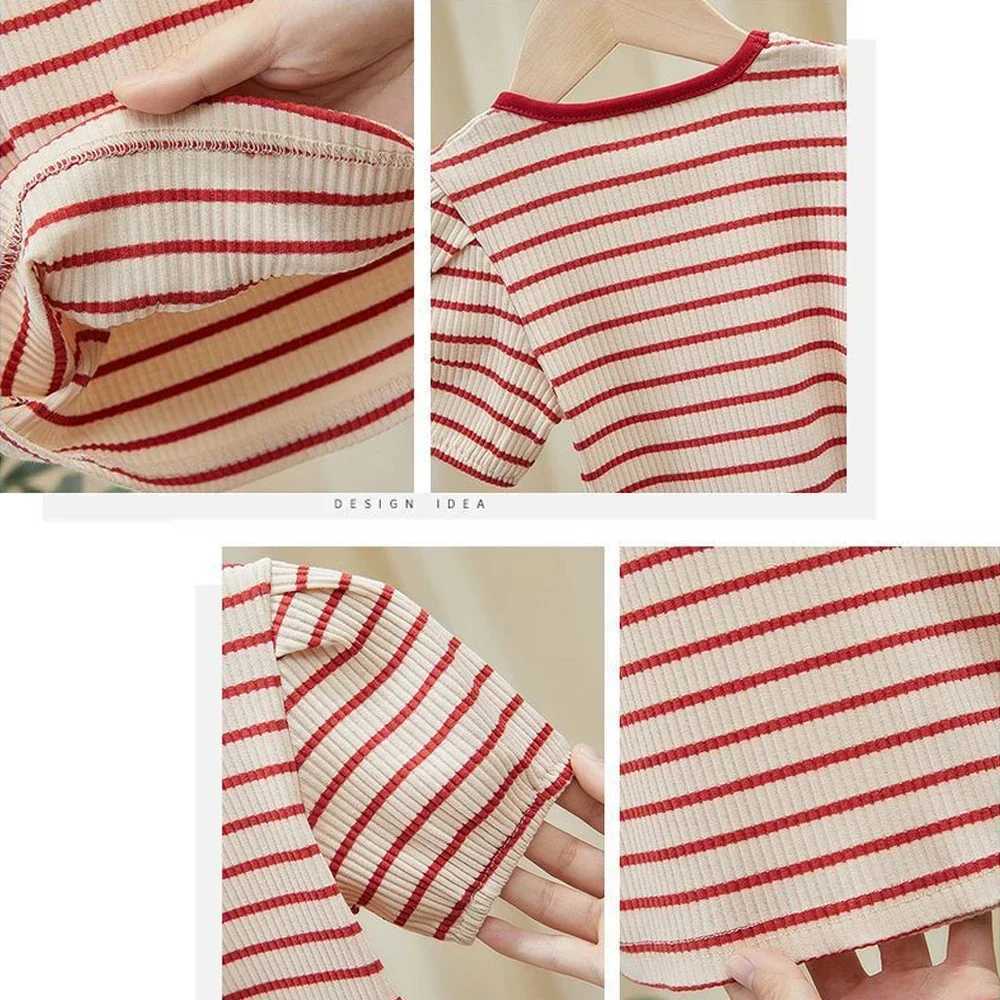 Baby Girls Short Sleeved T-Shirt 2024 Summer Kids Top Tees Toddler Striped Printed Shirts Childrens Clothes Korean Style T250603