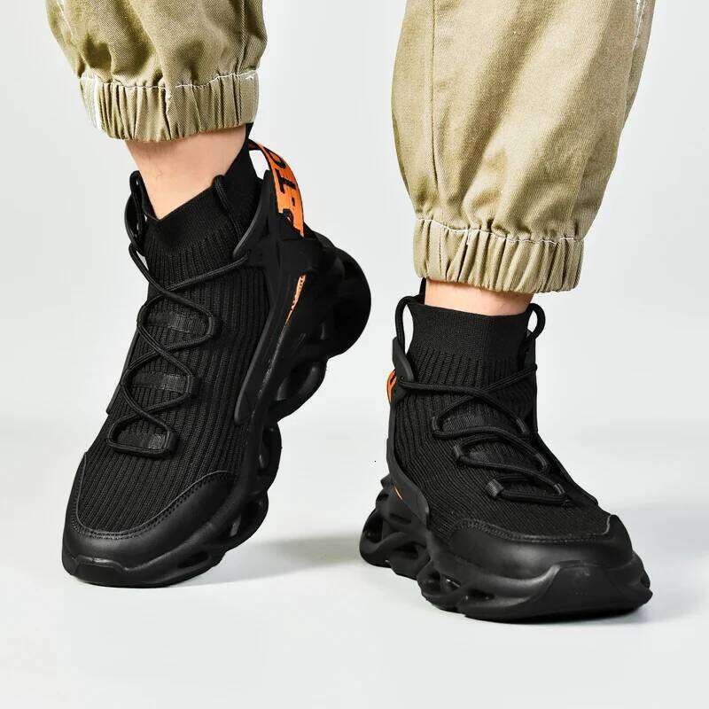 Men's Mid-Calf Breathable Mesh Sneakers Lightweight Casual Athletic Cushioned Sole for Walking Running Gym Spring Summer