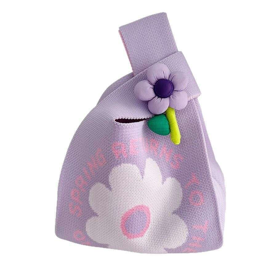 New Trendy Fashion for Women Knitted Gift Woven Handbag Tote Handheld Bag