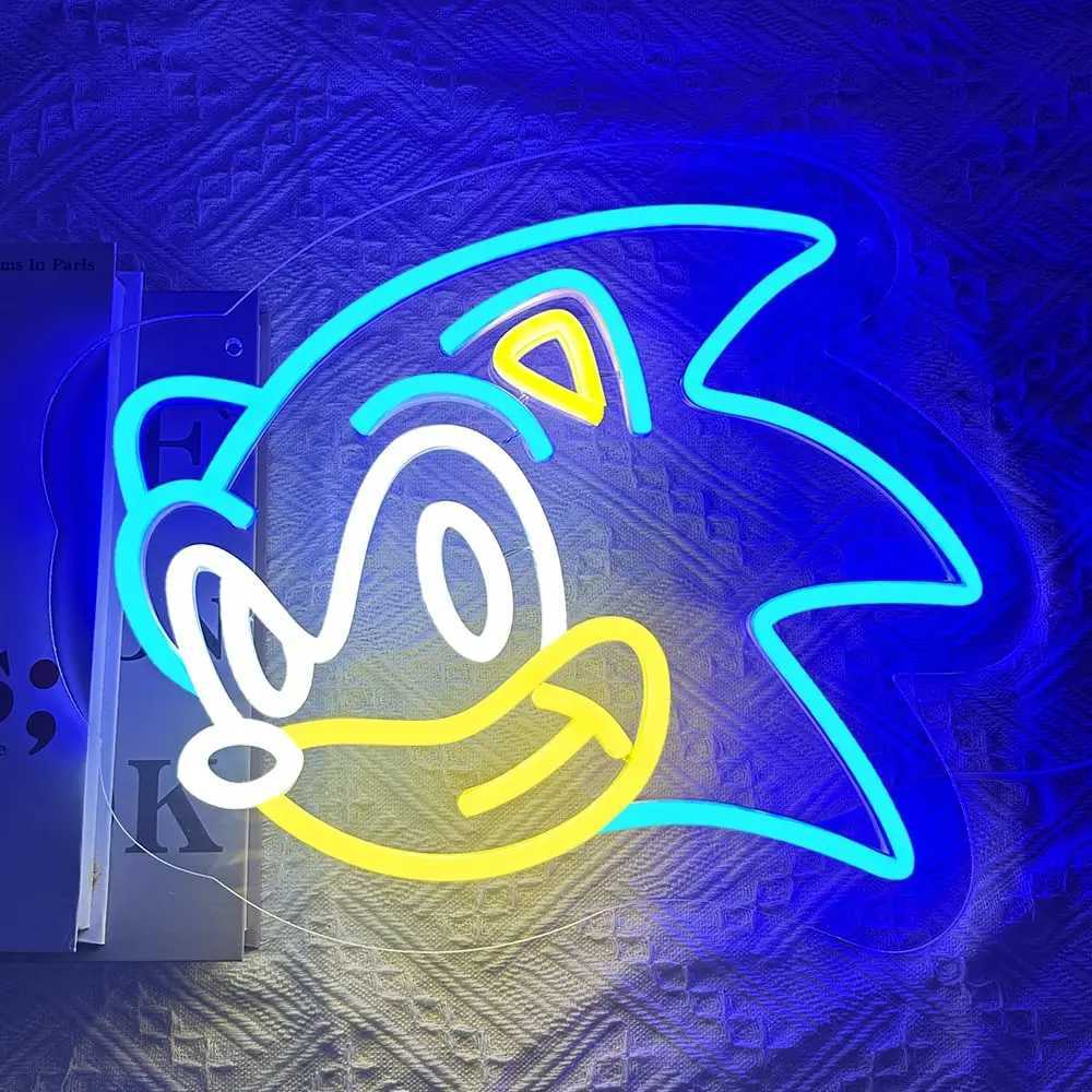 The Hedgehog Neon Signs Anime LED Gamer Neon Sign USB Power Light Up Signs Creative Gifts Birthday Party Christmas XJ250602