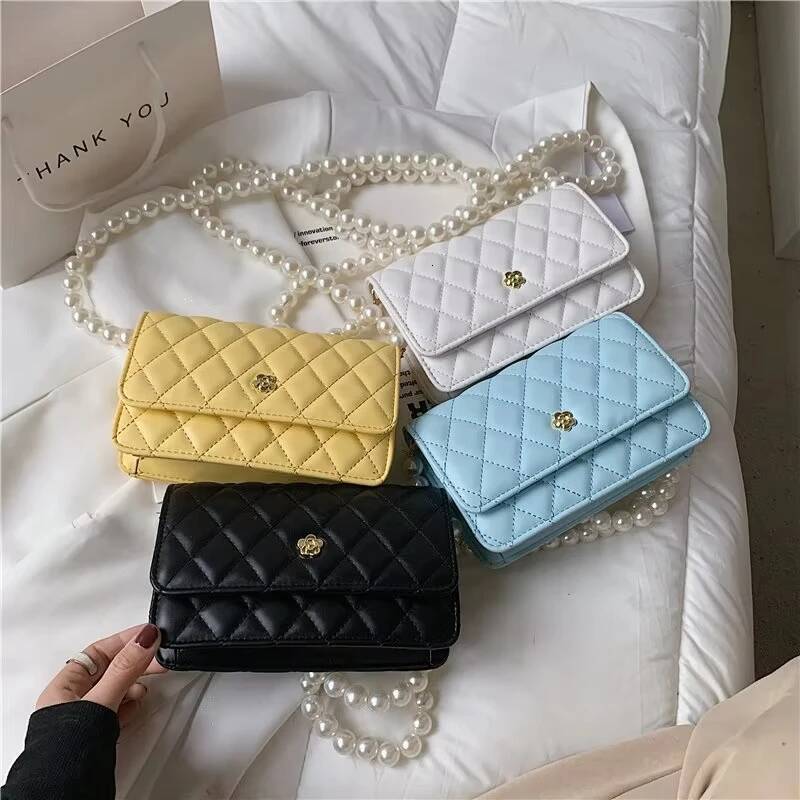 2025 New Women's Handbag, Girls' Fashion Pearl Handbag, Designer Women's Wallet, Elegant Leather Chain Belt Bag, Mini Coin Crossbody Ba