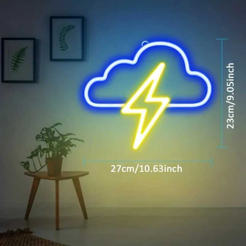 LED cloud and lightning neon lights USB and battery powered neon lights bedroom wedding birthday party decoration night light XJ250602
