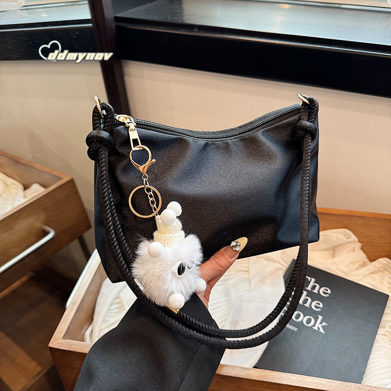 Korean Style Elegant Glossy Satin Underarm for Women 2024 Spring Summer New High-end Fashion Casual Shoulder Small Bag ddmynov