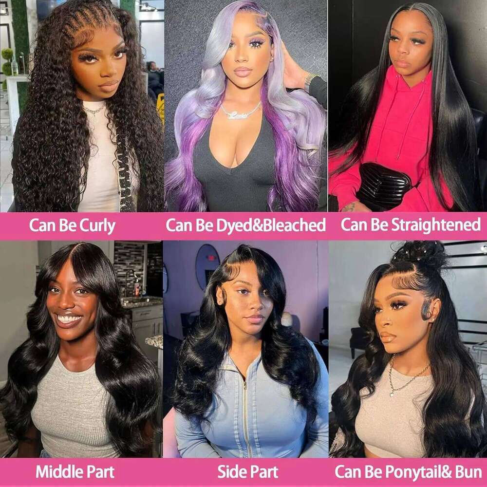 13x4 13x6 Body Wave Wigs 32 36 Inches Lace Front Human Wig Pre Plucked With Baby Hair For Women 200 Density
