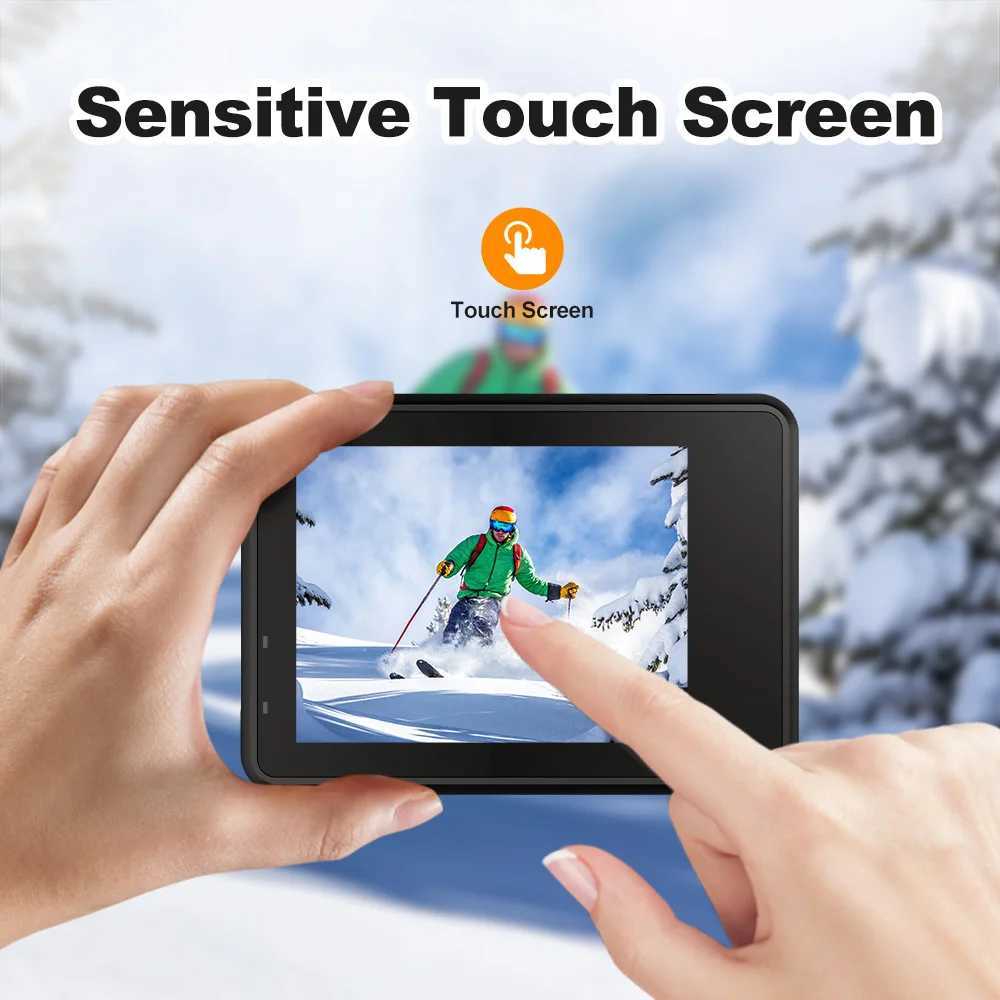 5K Action Camera 4K60FPS 2.0 Inch Touch Screen Wi-Fi 170 Wide Angle 30M Waterproof Helmet Video Recording Sports Cameras XJ250603