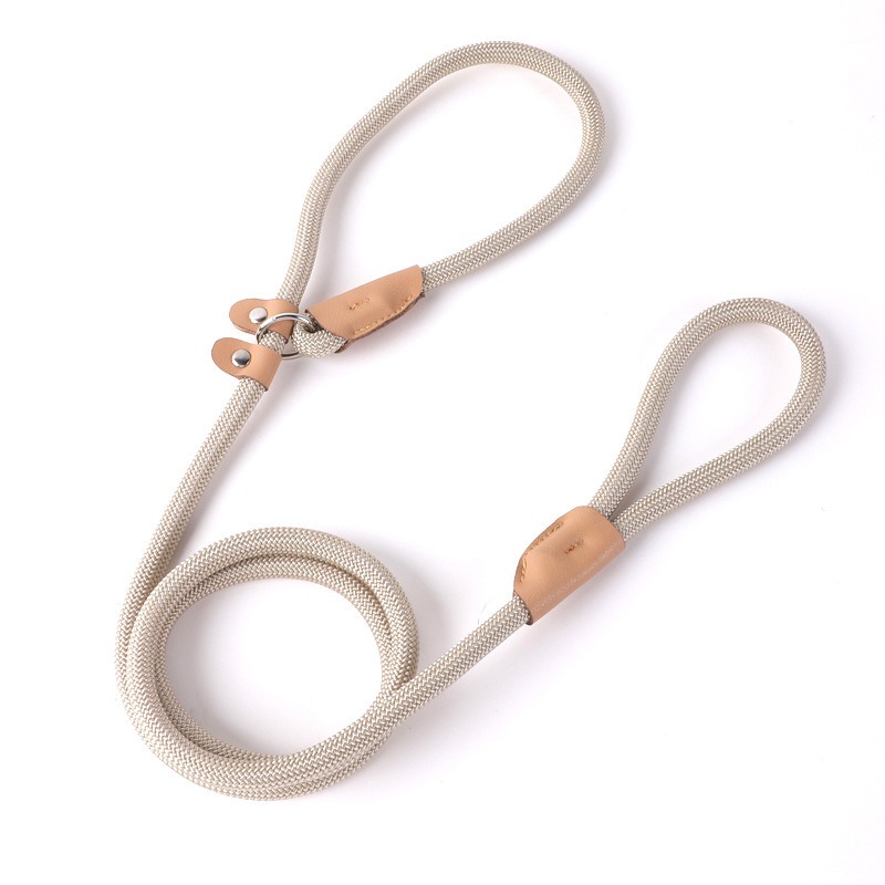 Braided P-Leash Dog Leash Training Slip Lead Anti-Pull Durable Nylon Pet Traction Rope for Small Medium Large Dogs