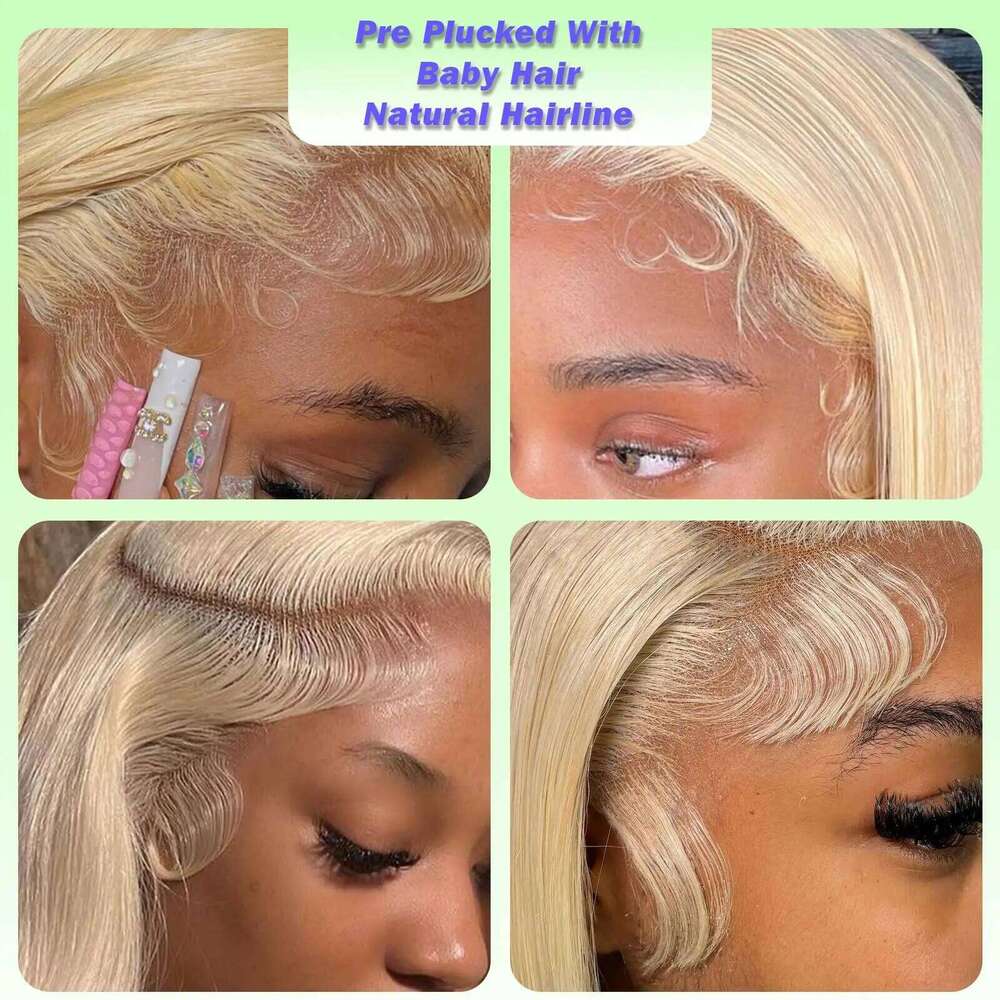 613 Blonde 13x6 Deep Wave Front Wigs Human Hair 180 Density HD Lace Frontal Wig Pre Plucked