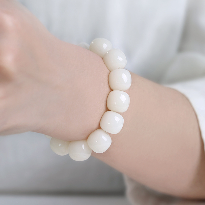 Natural Bodhi white jade Bodhi root bracelet,Bodhi Seed,wuxing implied meaning Wisdom Integration, Cosmic Alignment