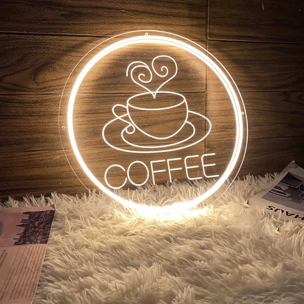 Coffee neon sign LED Neon Sign for Cafe Cafeteria Restaurant luminous business signs Home Kitchen wall decorations lights XJ250602