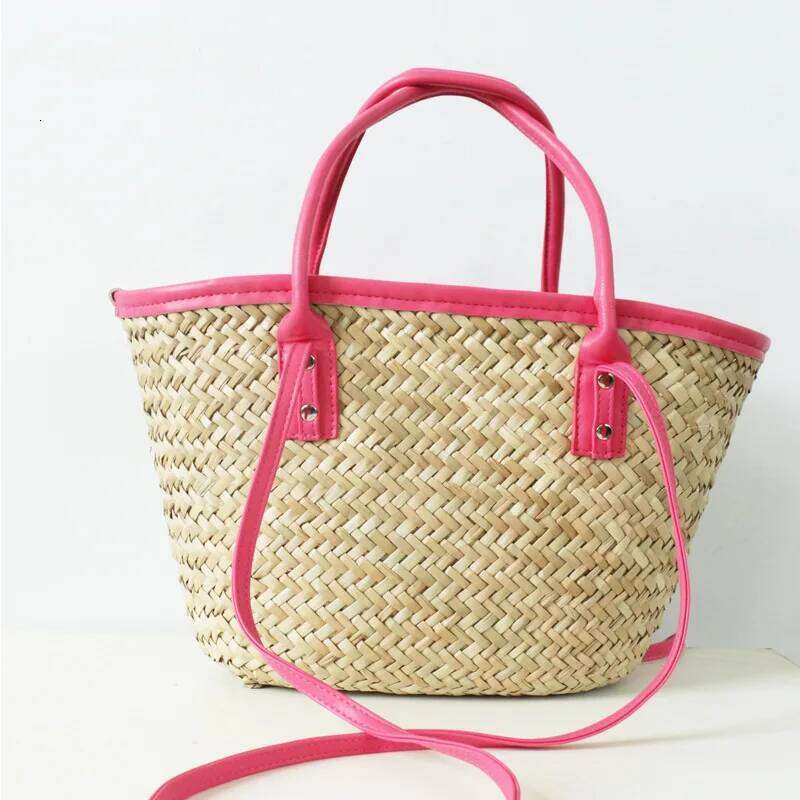 New Handheld Crossover Water Grass Vine Woven Portable Women's Beach Crossbody Shopping Bag Handbag