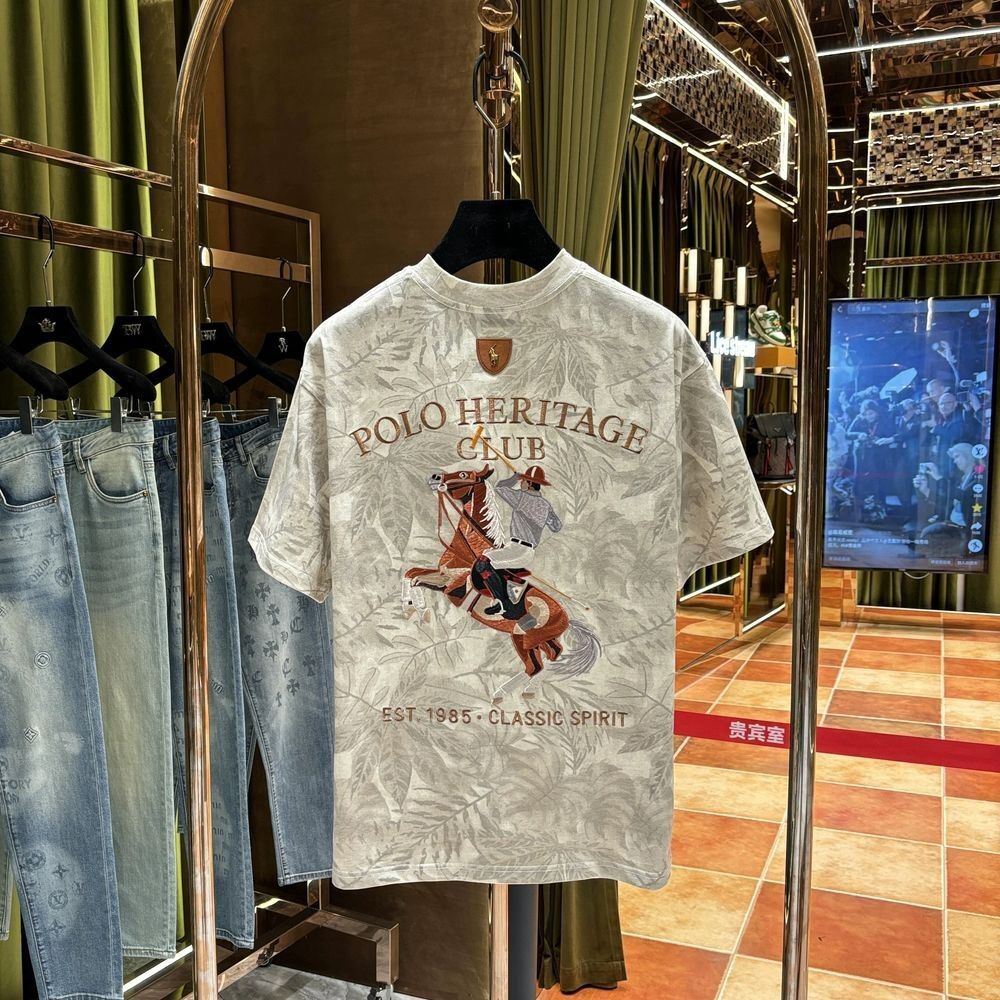 2025 Summer New Men's Fill in New Luxury Summer Trend Short Sleeve T-shirt Men's Loose Designer Casual Half Sleeve T-shirt Versatile Style R
