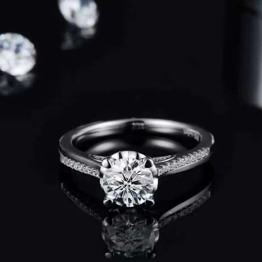 Custom Promise Rings Classic 925 Sterling Silver 1CT Mermaid Setting 925 Moissanite Diamond Engagement Wedding Band for Women