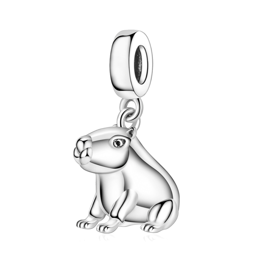 FewDook 2025 New Arrival Cute Pet Series Capybara Sloth Cat Dog Giraffe Pendant Charm Fit Original Pan Bracelet Vintage Fine Jewelry Designer for Wome