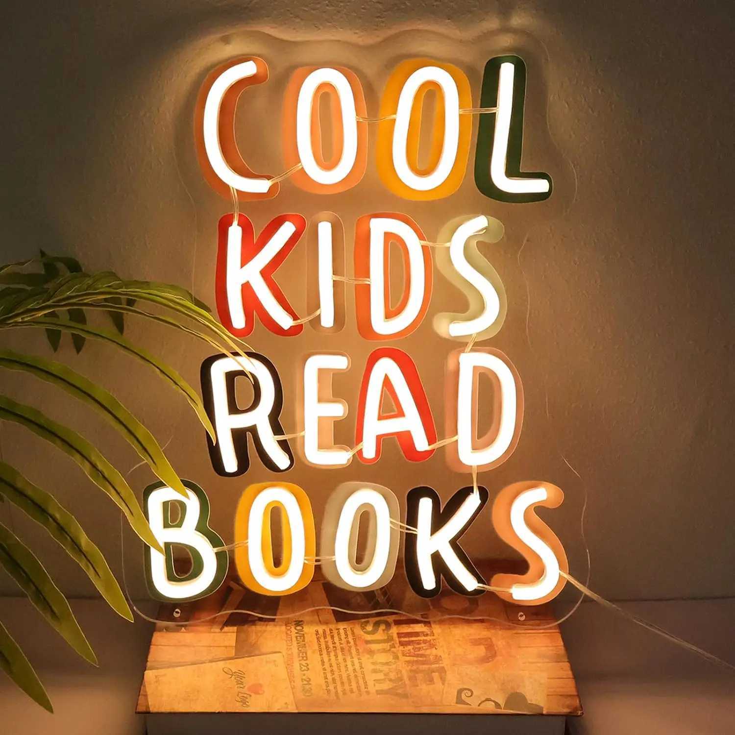 Cool Kids Read Books Neon Sign Handmade Light Up Sign for Book Club Classroom Reading Corner Reading Study Room Home Library Gift XJ250602