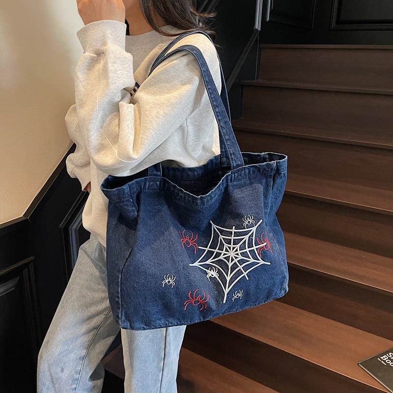 designer Summer New Trend Large Capacity Fashion Versatile Denim Casual Commuting Travel Handbag Crossbody Shoulder Bag