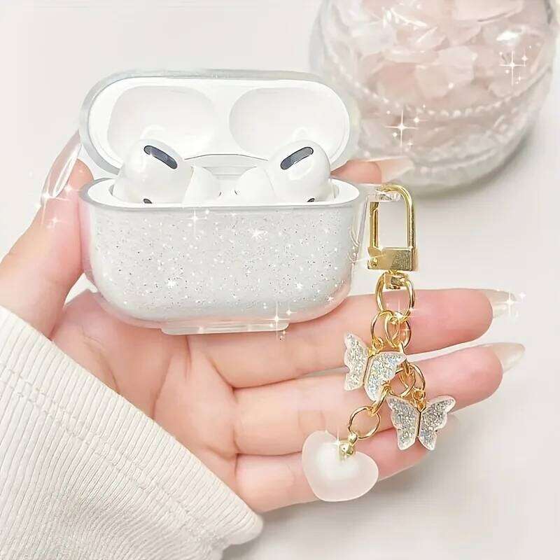 Bling Glitter Soft TPU Pro/Pro2 With Heart Butterfly Pendant Case For 4/3 Earphone Protective Cover