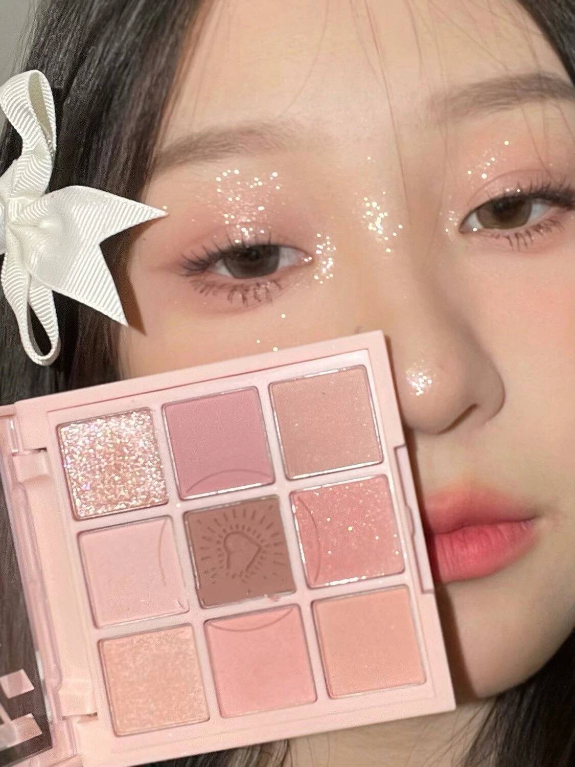 DIKALU Color Eyeshadow Tray Nine Palace Grid Matte Pearl Summer Milk Tea Purple Peach Pink Fresh Niche