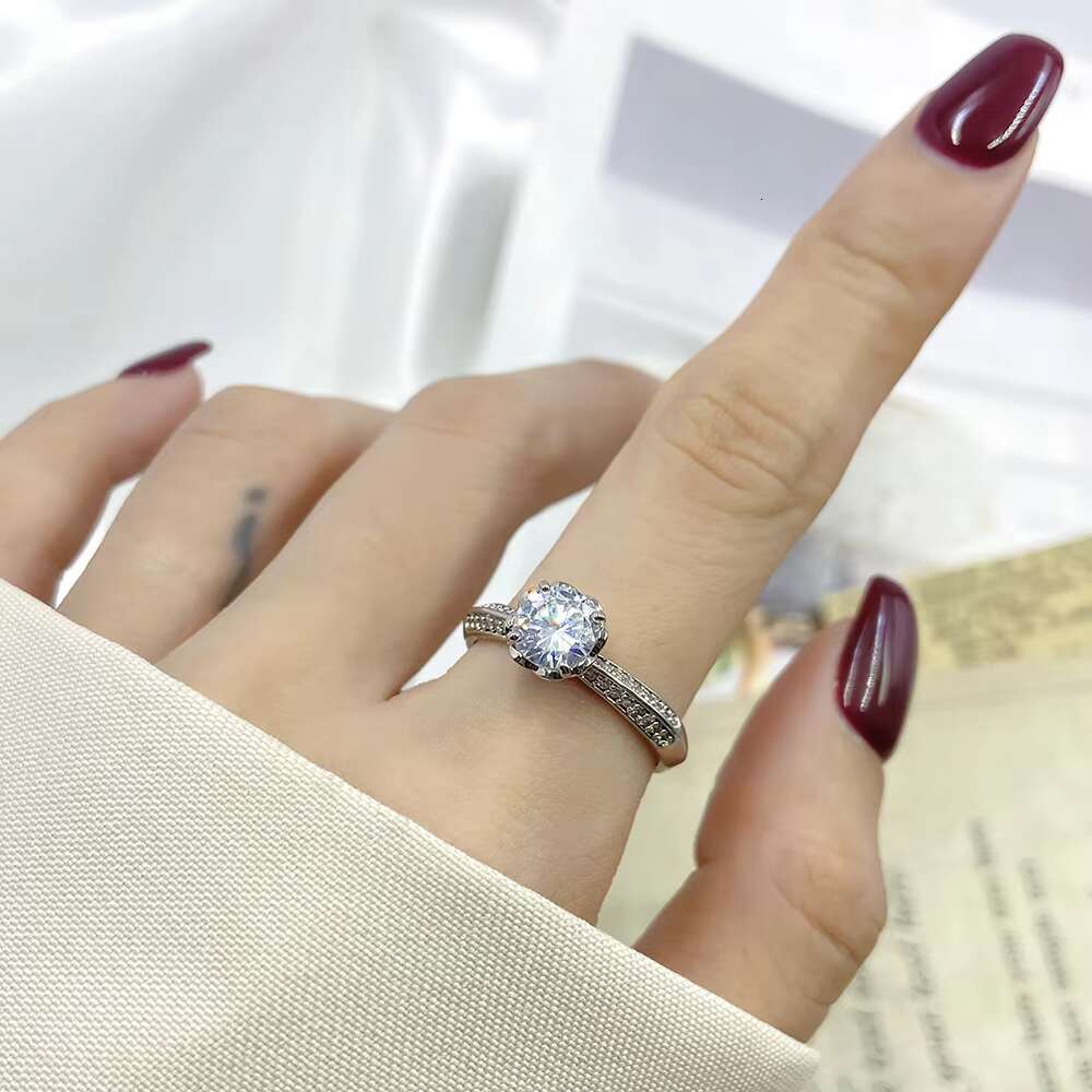 Brilliant D Color VVS Clarity Lab Created Rings S925 Sterling Silver 4 Claw Moissanite Rings for Women Jewelry Gifts