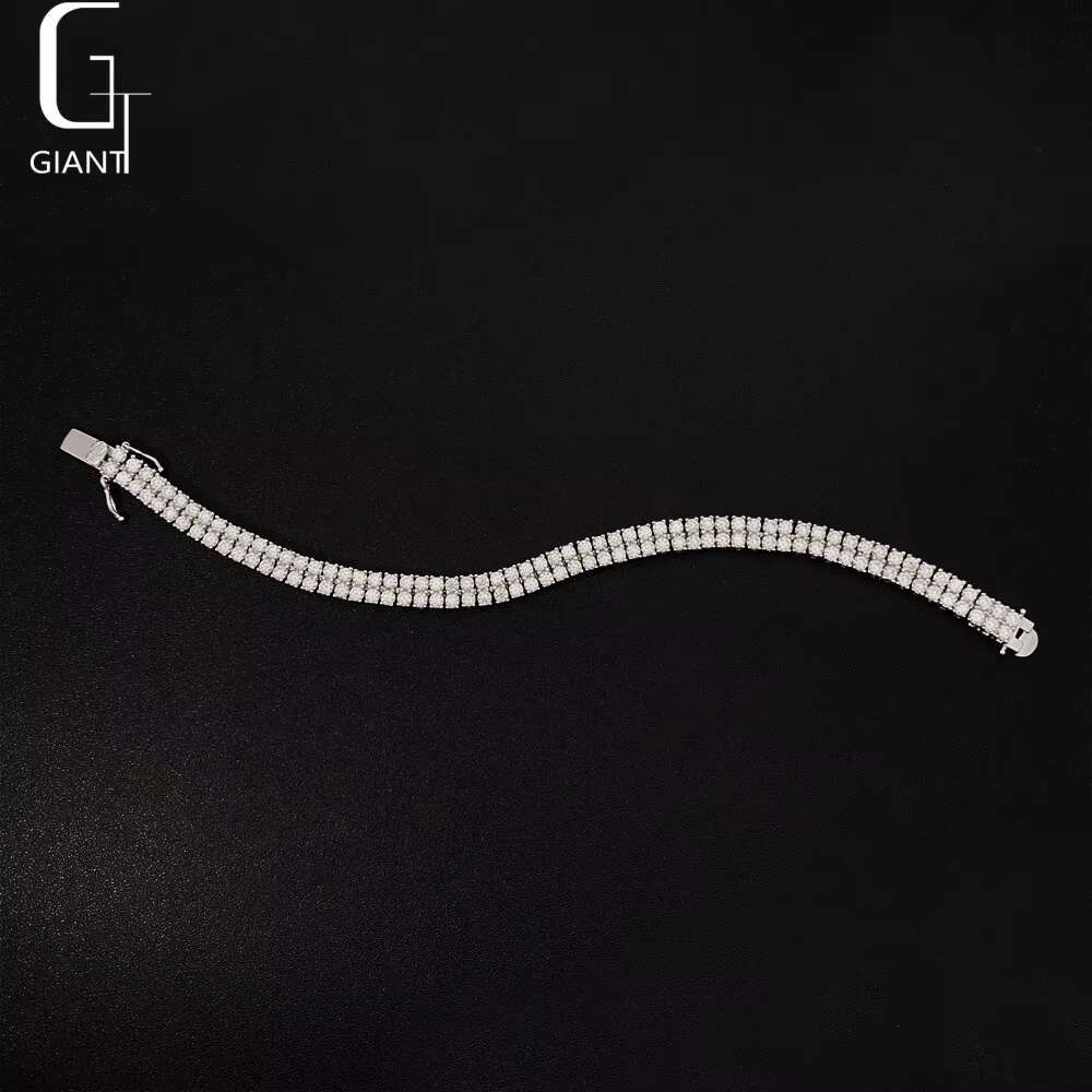 New Design Bracelet Iced Out Hip Hop Jewelry 925 Silver Moissanite Diamond Bracelets Tennis Chain Bracelets Unisex
