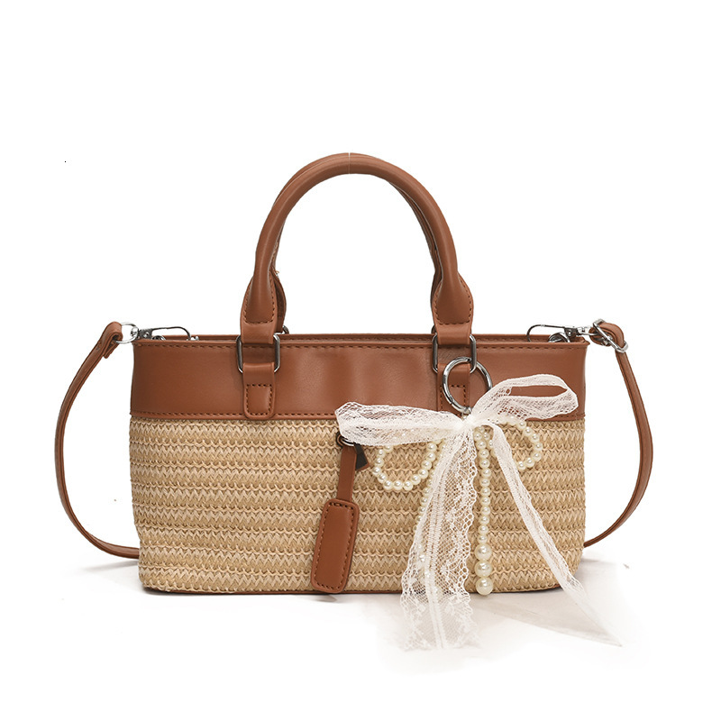designer High-end Fashion Straw Woven Handbag for Women 2025 New Versatile Commuter Crossbody Bag Outdoor Handheld Tote Bag