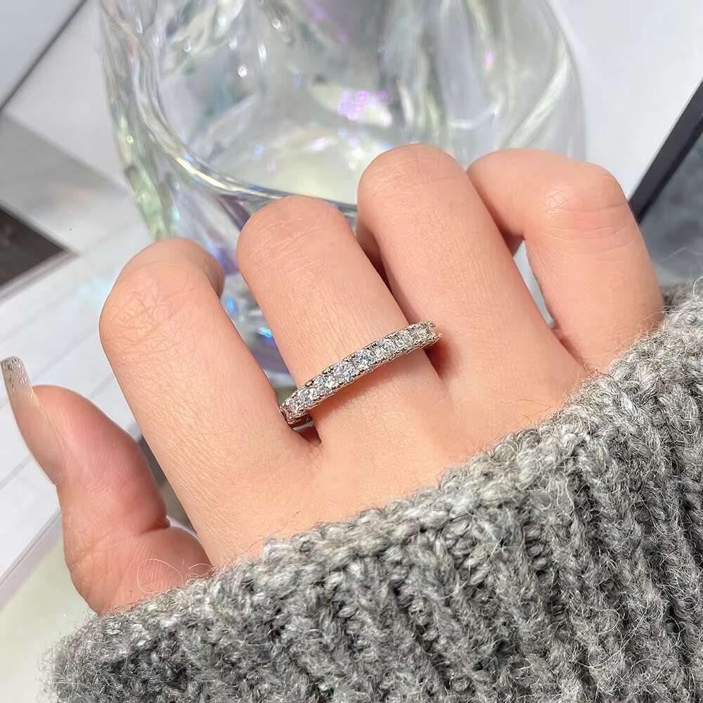 Custom Anniversary Gift Men Vintage 925 Sterling Silver Jewelry VVS D+ 2.5mm Moissanite Diamond Wedding Band Rings for Women