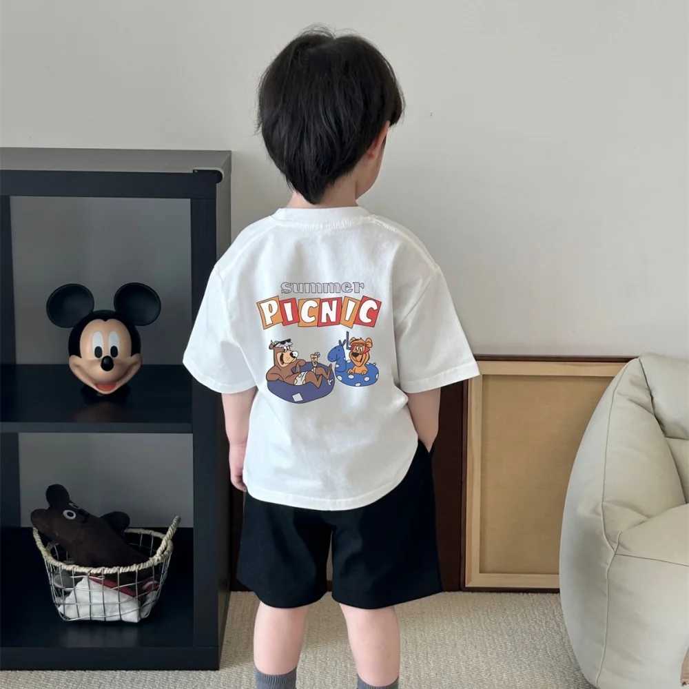 Summer short-sleeved T-shirt for boys and girls childrens pure cotton breathable fashionable trendy childrens clothing T250603