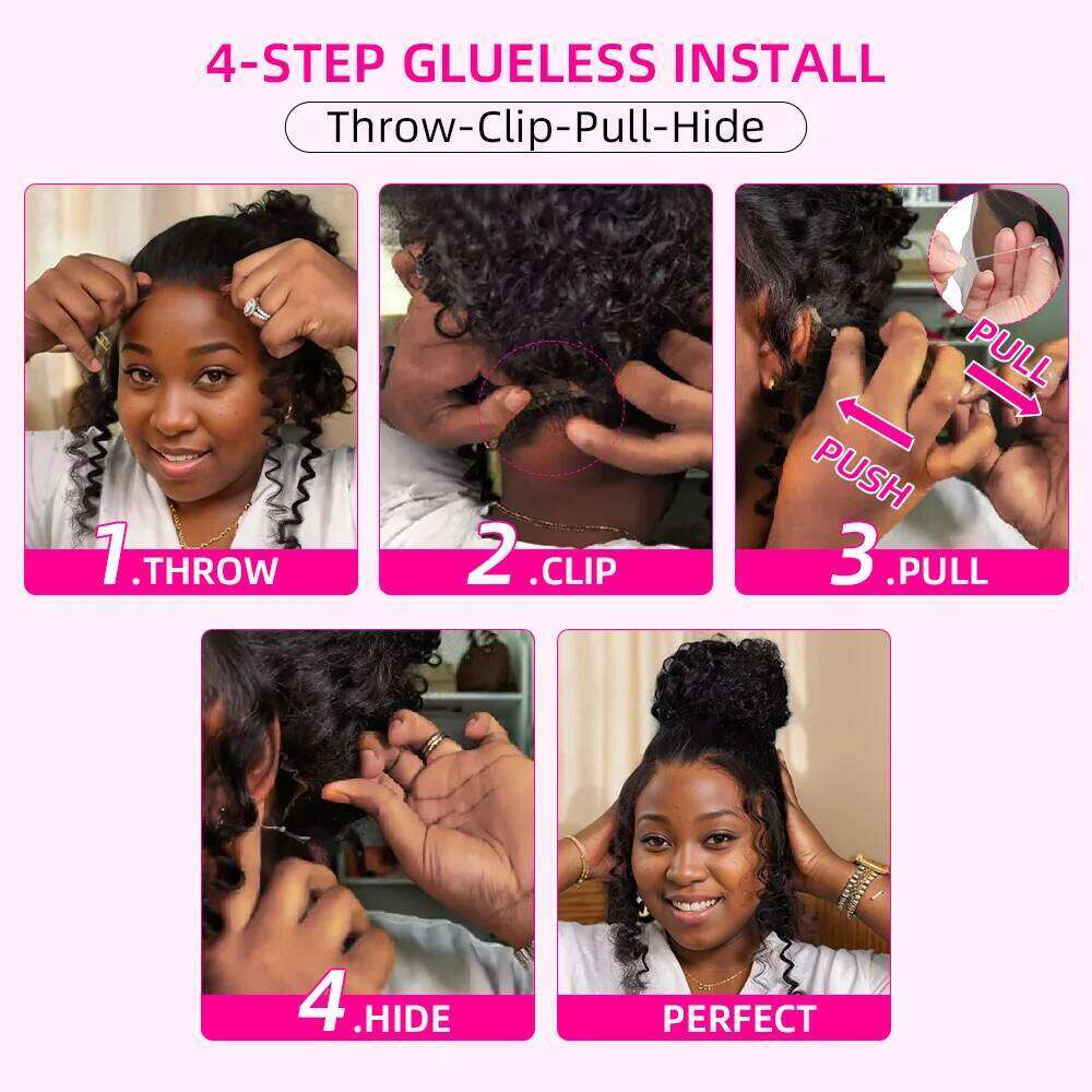 Hidden Strap Straight 360 Front Wigs Human Hair Pre Plucked 12A Glueless Brazilian Virgin Wig With Drawstring HD Full Lace