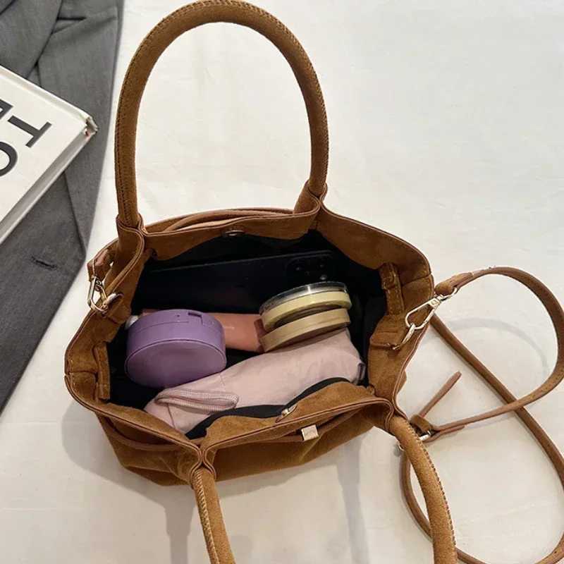 2024 New Suede Leather Underarm Shoulder Bag For Women Fashion Mini Dumpling Handbag Design Commuter Crossbody Phone Tote Bags W250602