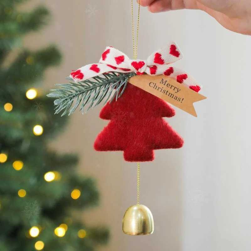 Christmas Bell Pendant Nordic-style Felt Fabric Christmas Tree Bell Decoration Door Handle and Rearview Mirror Decoration GiftsXJ250602