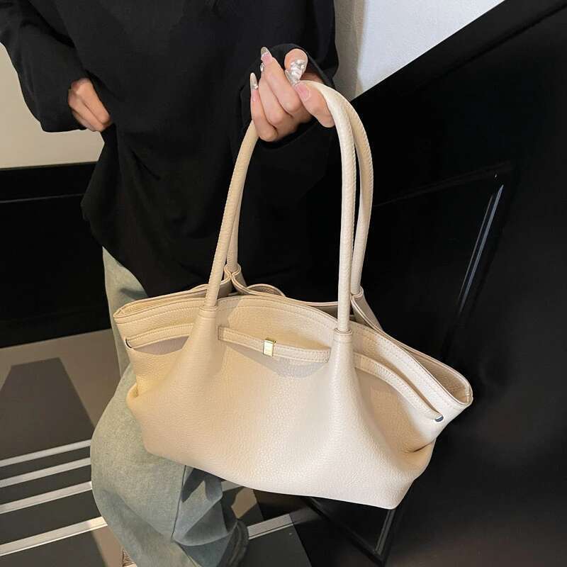 MOODS Lychee Pattern Underarm Shoulder Bags For Women Soft PU Leather Large Capacity Mini Tote Bag 2025 Designer Handbags