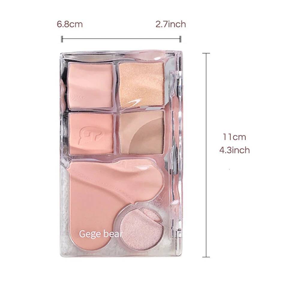 Pinky Heart Gege Bear Matte Pearlescent Earth Color Sequin Long-Lasting Eyeshadow And Contour Palette