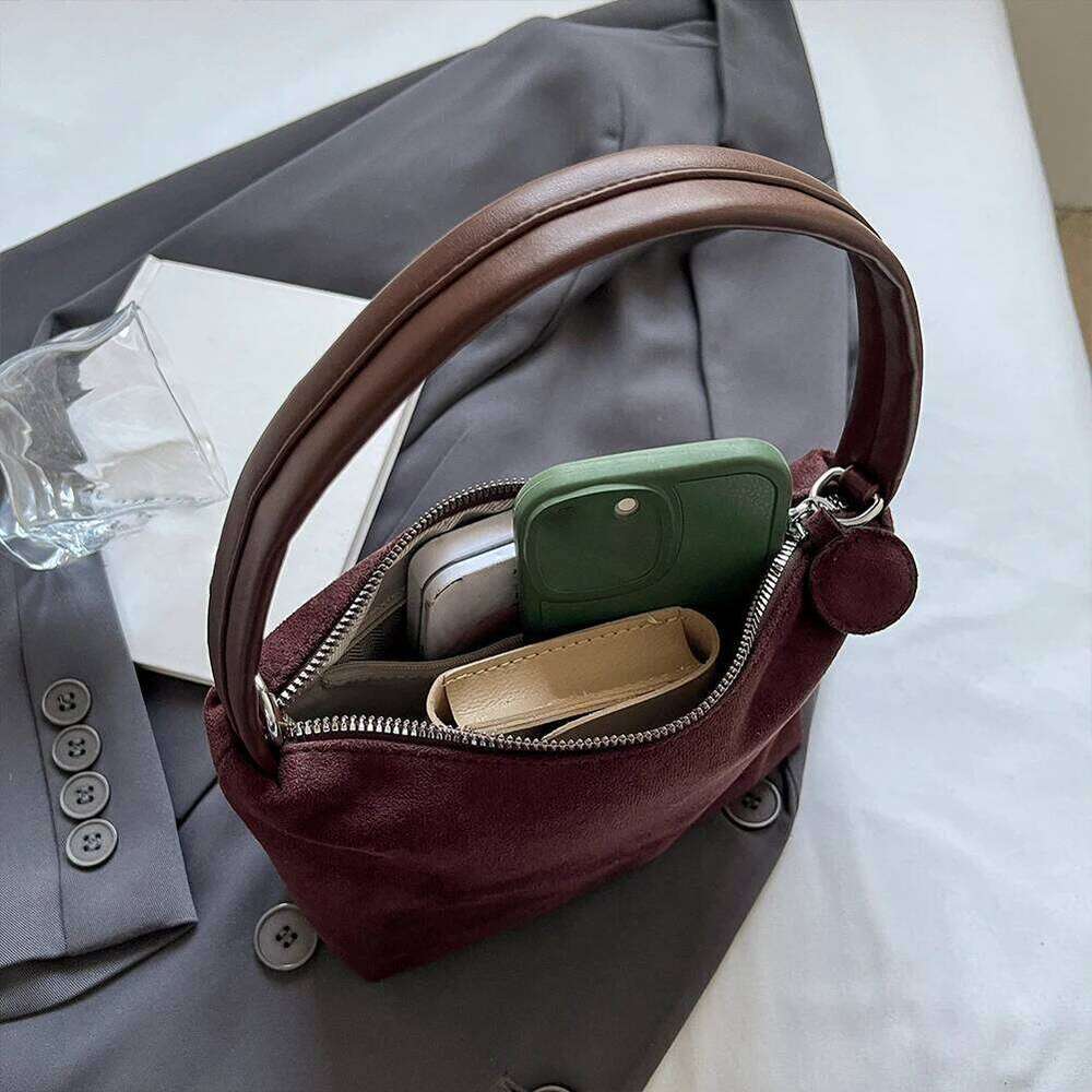 Women's Bags Designer Korean Women's High Quality Solid Small Shoulder Ladies Crossbody Vintage Suede Chic Hobo Female Sling Bag Purse