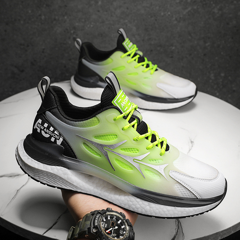 Spring Summer Couple Style Mesh Breathable Sports Casual Popcorn Ultra Light Casual Shoes Shock Absorption Running Shoes Ddmysaturn
