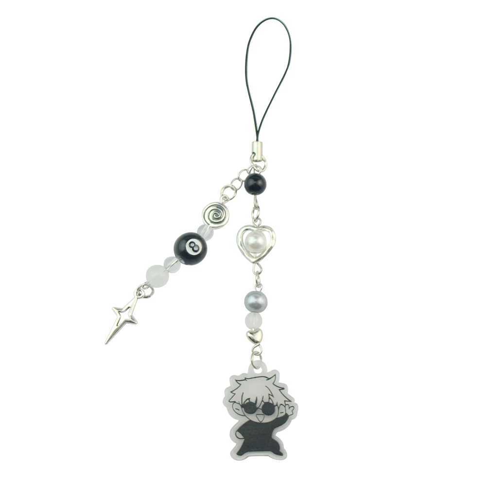 Anime Keychain Cosplay Geto Suguru Satoru Gojo Matching Jujutsu Phone Charm Accessory Pendant Keyring Bag Jewelry Gift XJ250602